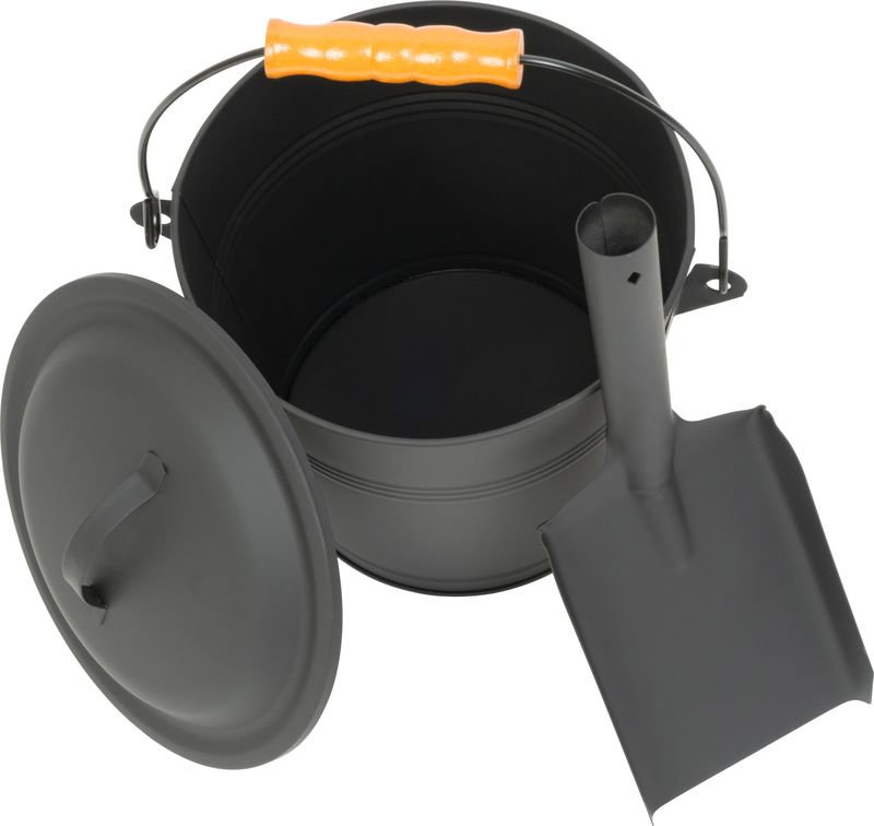 Găleată pentru cenușă cu lopățică Strend Pro, metal, 5,5 L, 21,5 × 19,5 cm, negru [2]