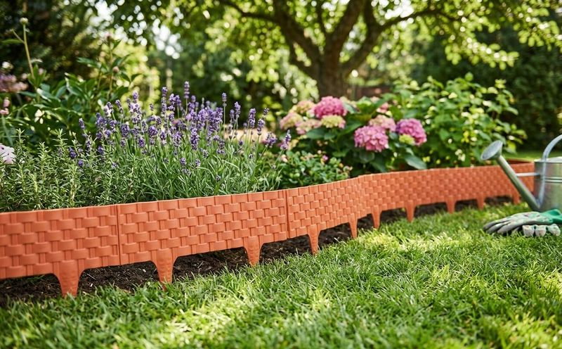 Gard pentru gradina din plastic flexibil, set 3 buc, 800x100/200 mm, 2.40 m [2]