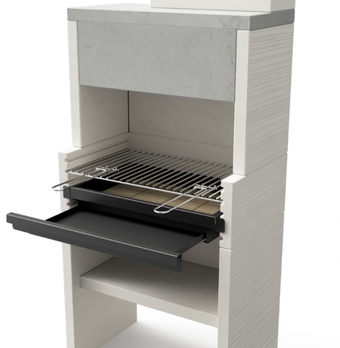 Gratar pentru gradina, Barbecue Venit Flex Plus, din beton, 78 × 47 × 185 cm [1]