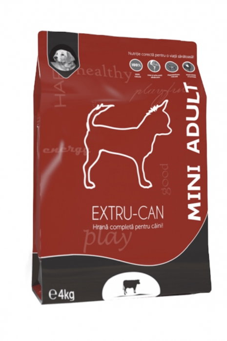 Hrana uscata pentru caini adulti de talie mica si foarte mica, EXTRU CAN, cu vita, 4 Kg [1]