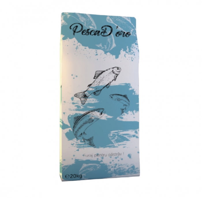 Hrană uscată extrudată pentru păstrăv EXTRU CAN Pesca D’oro 3 mm – Sac 20 kg [1]