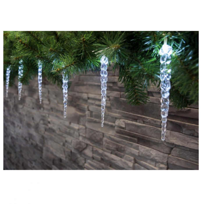 Instalatie Craciun turturi spiralati, lumina rece, 12 led-uri, 2.2 m lungime, 230V, IP44,3XAA, exterior [1]
