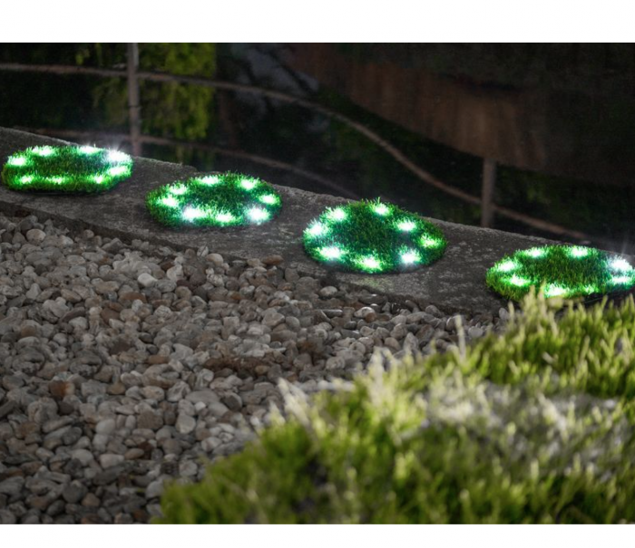 Lampa solara pentru gradina, 4 placi iarba, 4x 8 LED, AA, 24 cm [4]