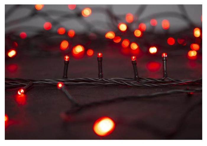 Lumini de craciun pentru brad, 10 metri, 8 programe,lumina rosie, 100 led-uri, ip44 [1]