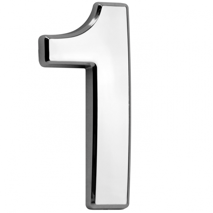 Numar casa Strend Pro MagicHome, cifra 1, PVC, Argintiu, 70x100mm [1]