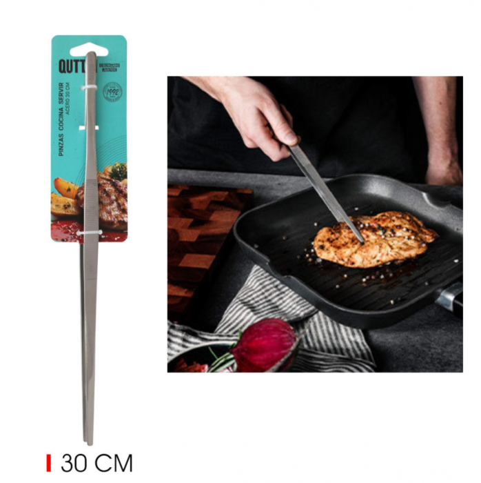 Penseta de bucatarie, inox, 30 cm, Quttin [4]
