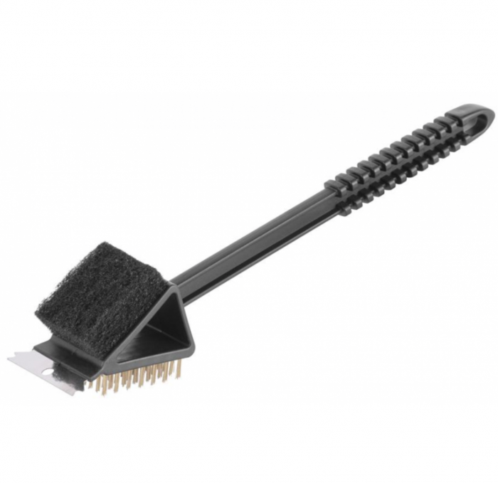 Perie pentru curatat gratar, 3 in 1, sarma, racleta si burete, 36x7x8 cm [1]