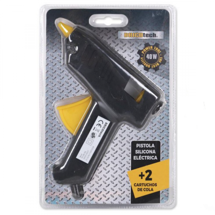 Pistol de lipit cu silicon cald,40 W, Bricotech + 2 batoane de silicon [1]