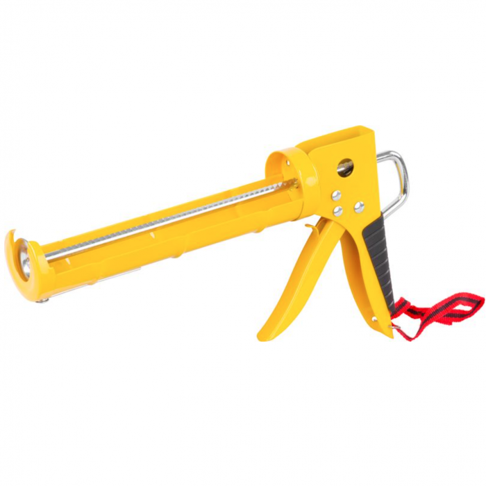 Pistol pentru silicon, metalic, galben, profesional, 225mm, Strend Pro [1]