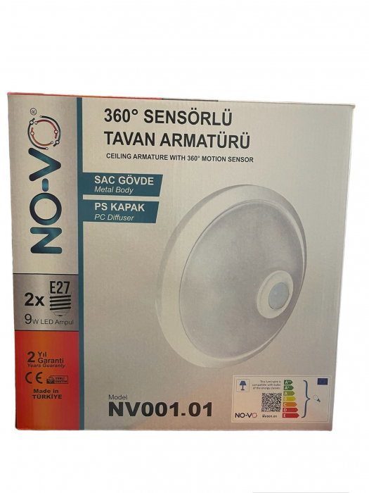 Plafoniera cu  senzor de miscare 360, 2 x E27 [2]