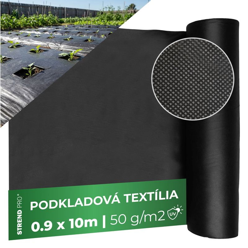 Plasa contra buruienilor, densitate 50 g/m2, dimensiune 0.9x10 m, neagra, tesuta [3]