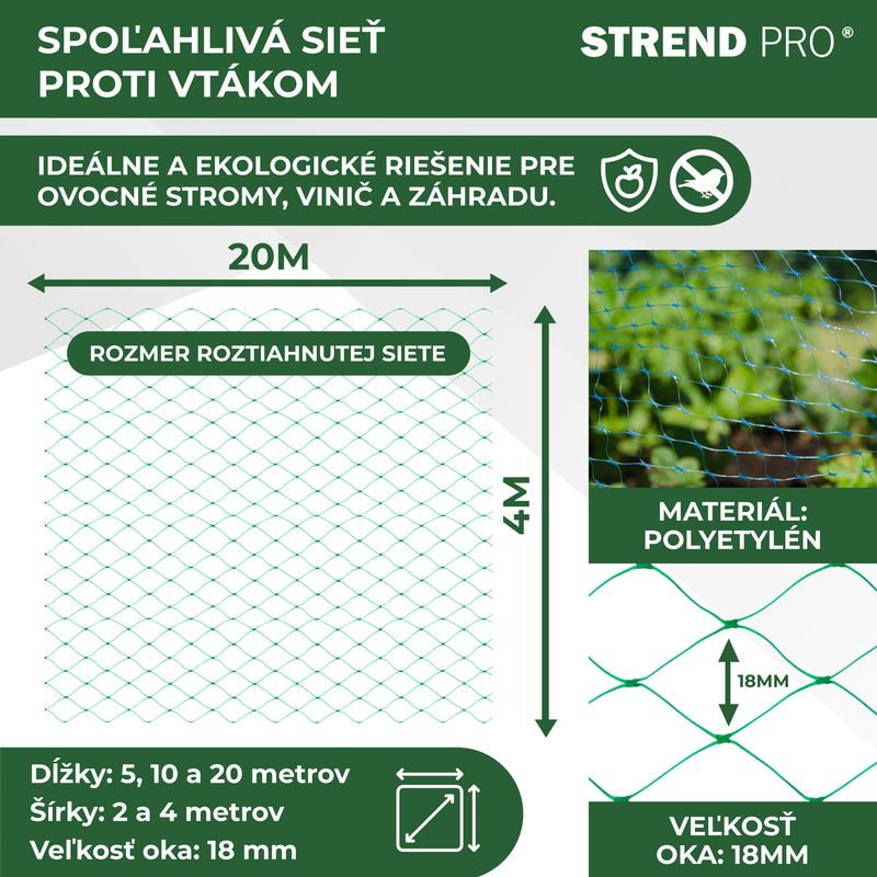 Plasa pvc contra pasarilor, verde, 4x20 m, Strend Pro [6]