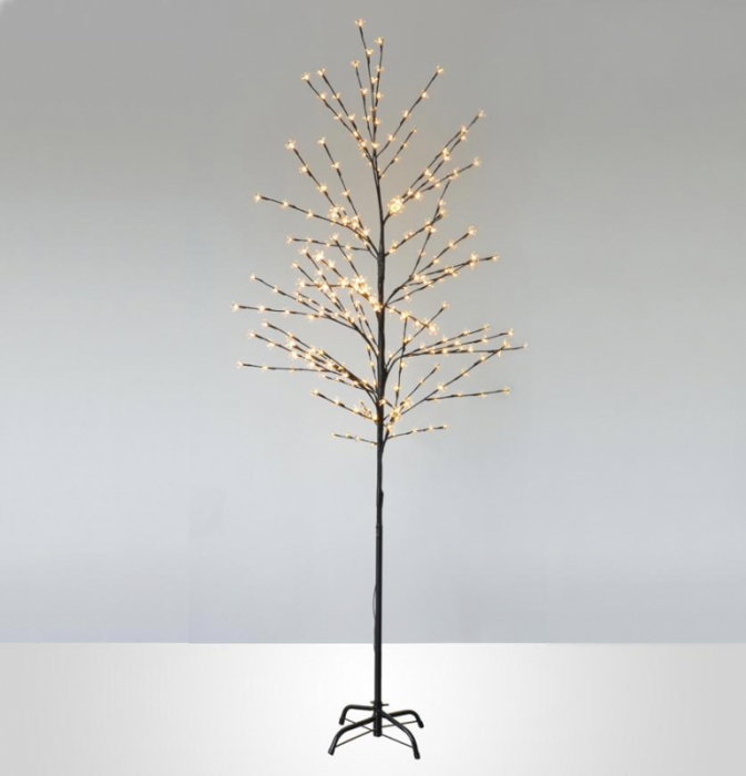 Pom decorativ luminat, MagicHome, tip CIRES inflorit, 192 LED-uri, lumina calda, inaltime 1.80 metrii, 230 V, 50 Hz, IP44 [2]