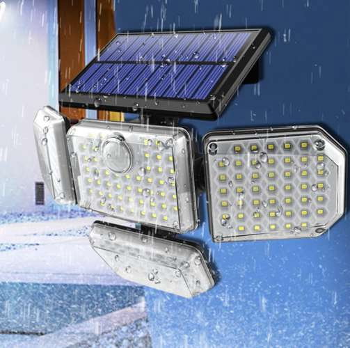 Proiector led 9W cu panou solar si baterie de 2400mAh, IP65, 171 leduri, 20x29x10 cm, Izoxis [6]