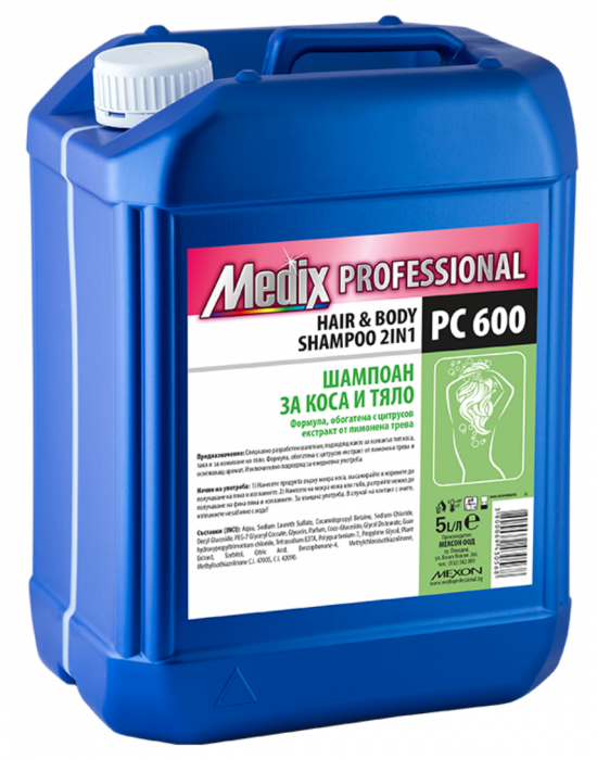 Sampon pentru par si corp 2 in 1, PC 600, 5 litrii, Medix Professional [1]