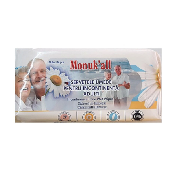 Servetele umede incontinenta adulti Monukall 64 buc [1]