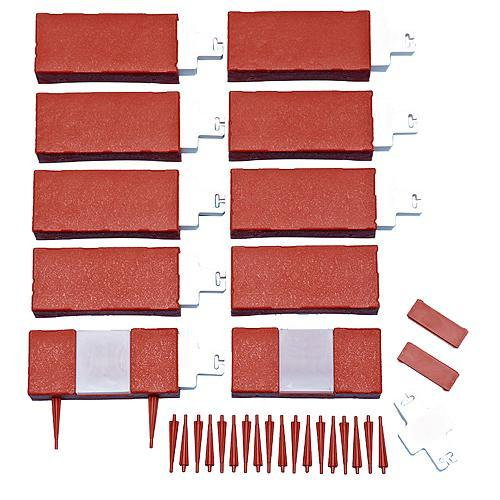 Set 10 bucati bordura decorativa, efect caramida, 2 x lampa LED cu iluminare solara, 2.1 m [1]