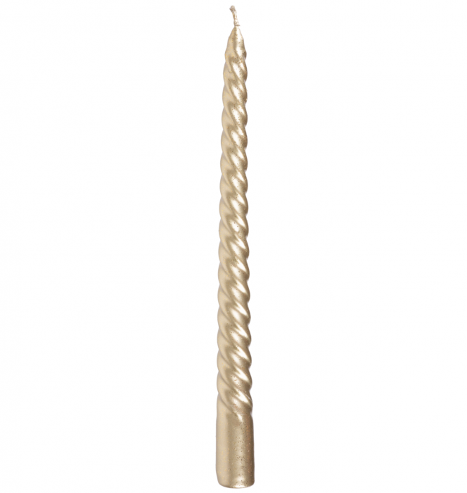 Set 2 lumanari inalte spiralate, champagne gold, 25 cm inaltime, MagicHome [1]