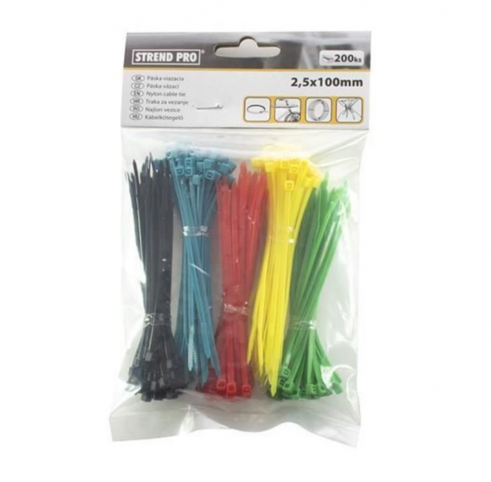 Set 200 coliere PVC Strend Pro 100x2,5 mm, multicolor [1]