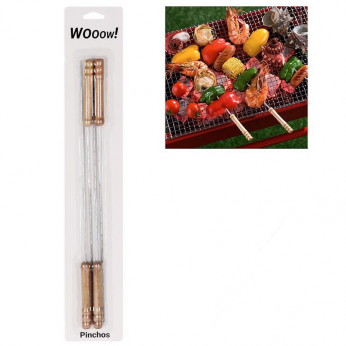 Set 4 tepuse pentru frigarui reutilizabile cu maner din lemn, Wooow, 38.5 cm [2]