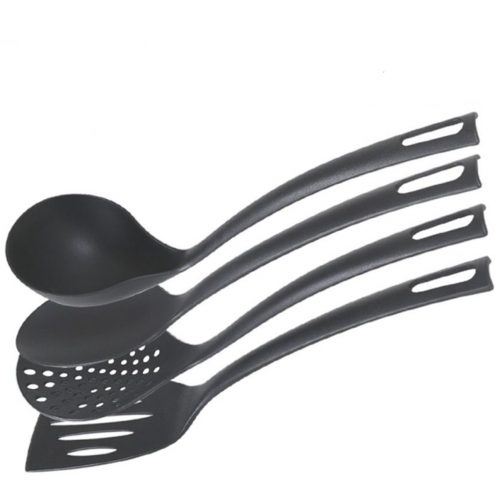 Set 4 ustensile bucatarie, negru, Quttin [1]
