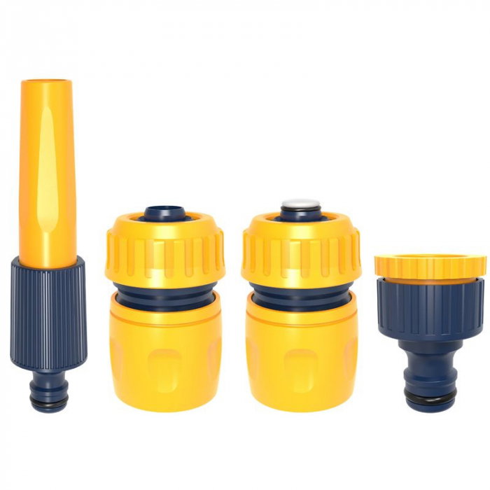 Set 5 conectori pentru furtun, Strend Pro, 1/2", galben/negru [1]