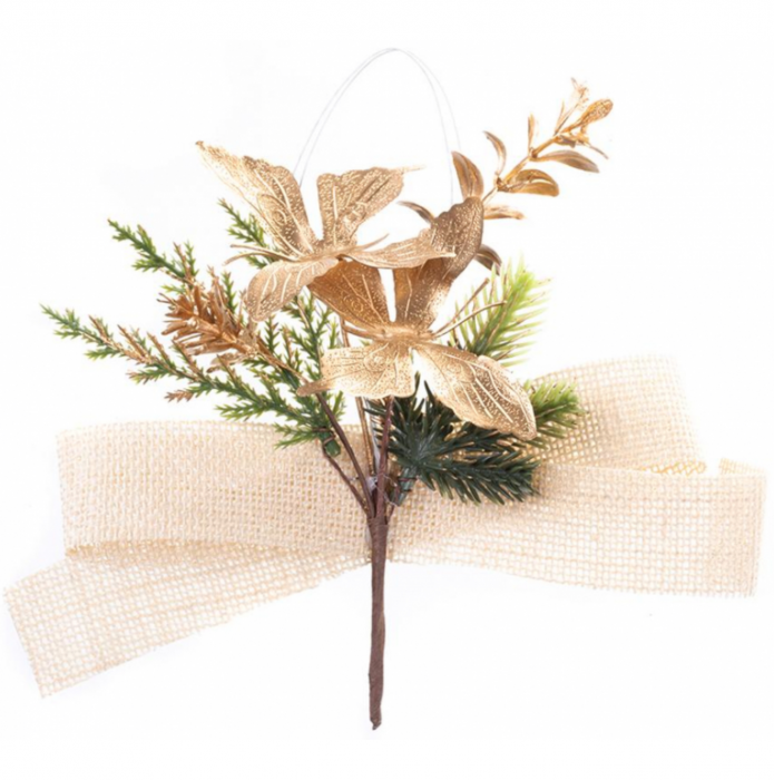 Set 6 decoratiuni pentru bradul de craciun, auriu, 19 cm, MagicHome [1]