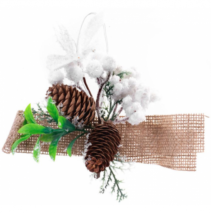 Set 6 ornamente cu conuri de brad pentru bradul de craciun, 15 cm, MagicHome [1]