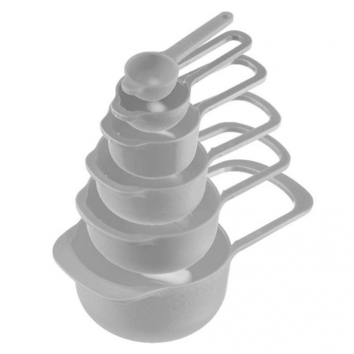 Set 6 ustensile masurare din plastic, Quttin, dimensiuni diferite, gri [1]