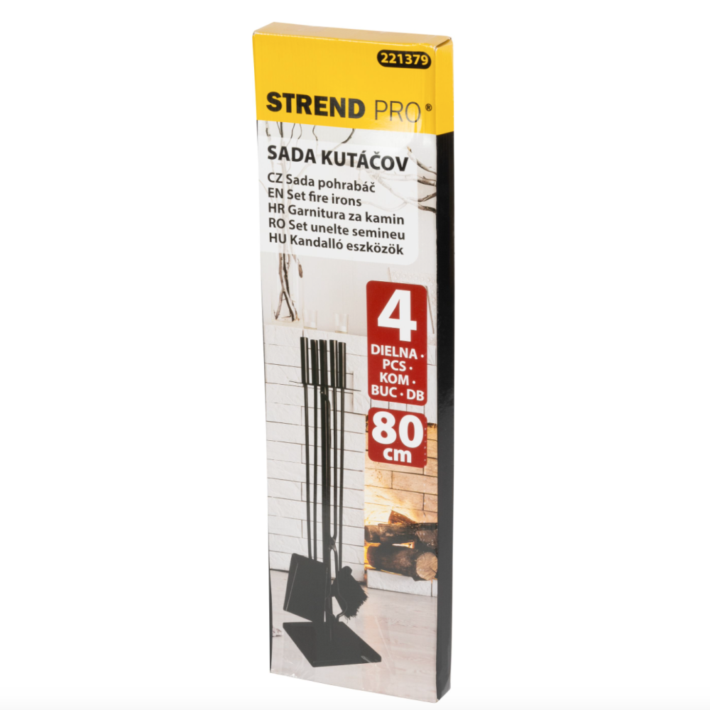 Set accesorii șemineu Strend Pro, 5 piese, negru, 81 cm [4]
