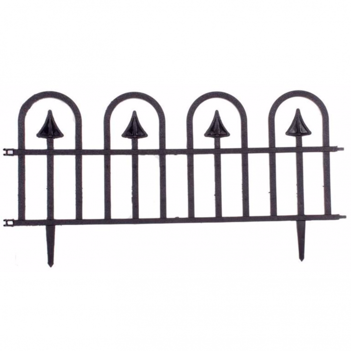 Set gard pentru gradina Strend Pro F7009, 4 buc, Lungime totala 2.4 m, negru [1]