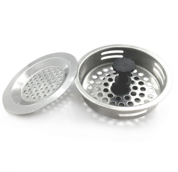 Set sita cu dop si sita fara dop pentru chiuveta, diametru 8 cm, WoooW [1]
