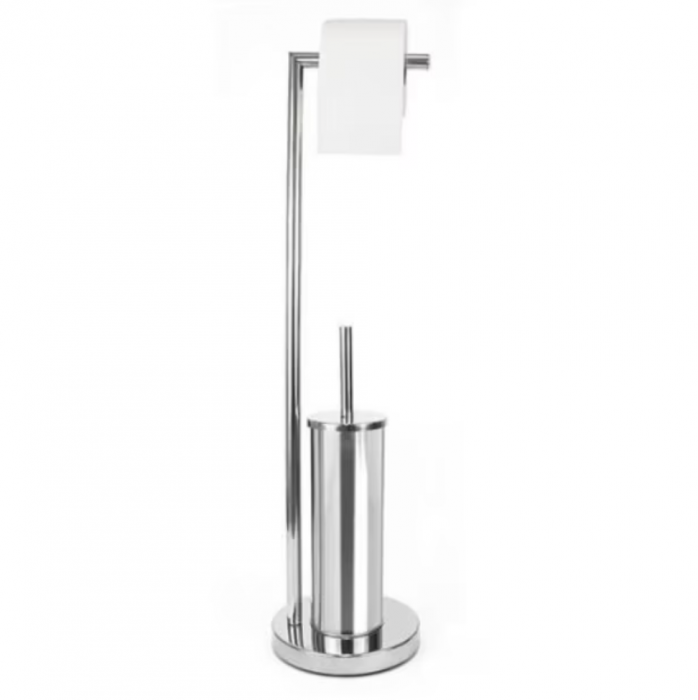 Set suport hartie igienica si perie toaleta, Confortime, 18.5x74 cm, inox [2]