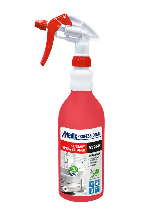 Solutie pentru curatarea bailor fara miros de clor, spray, anti calcar/rugina/pete, 800 ML, Medix Professional [1]