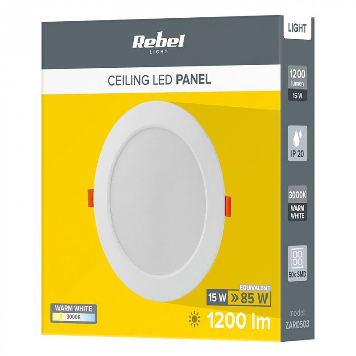 Spot LED încastrat 175 mm REBEL, 15W, 3000K, lumină caldă, 230V [3]