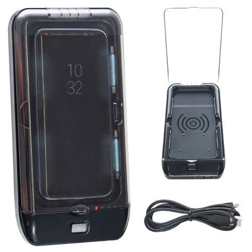 Sterilizator UV pentru telefon cu functie de  incarcator wireless si power bank, Negru [1]