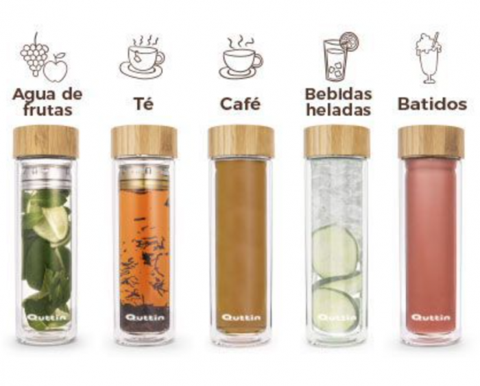 Sticla cu infuzor de ceai si fructe Quttin, sticla borosilicata, 300 ml [3]