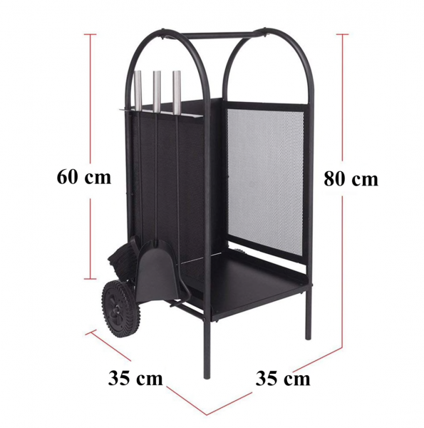 Suport depozitat lemne pentru semineu/soba + accesorii [3]