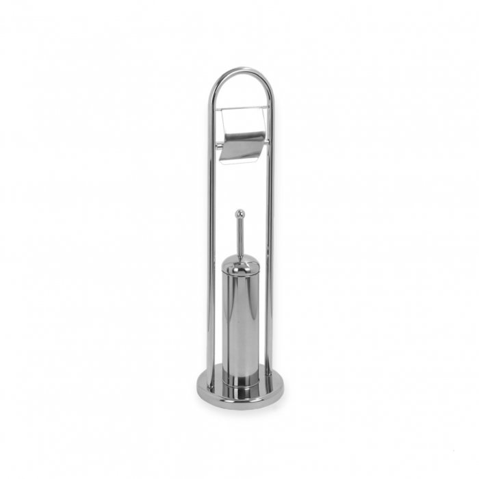 Suport pentru hartie igienica cu perie wc Artex, inox, 22 x 81 cm [1]