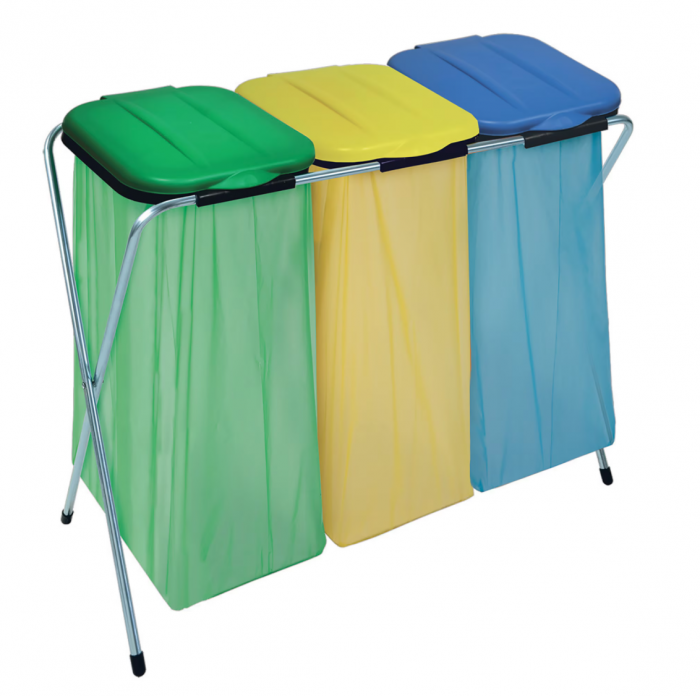 Suport pentru saci de gunoi Artex ECOFIX 3, 96 x 42 x 78 cm, pentru saci de la 20 l la 130 l, pentru colectare selectiva [1]