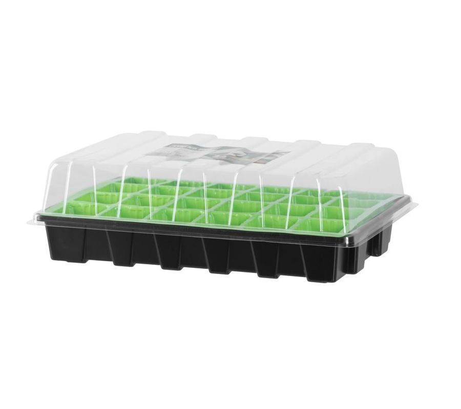 Tavă pentru răsaduri cu capac Strend Pro, 24 alveole, cu drenaj și ventilație, 38×24.5×12.5 cm [1]