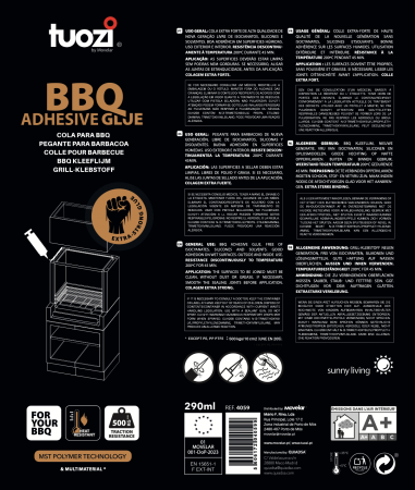 Adeziv rezistent la temperaturi mari Tuozi Movelar, adeziv BBQ pentru montaj grătare, MS Polimer, 200°C [1]