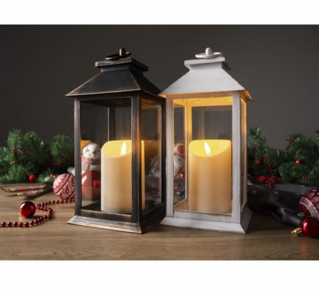Felinar decorativ, LED, alb, 3xAAA, 14x14x33 cm [2]