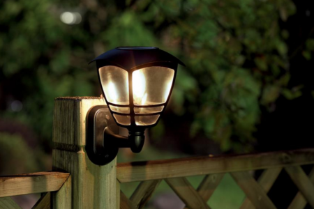 Lampa solara pentru gradina tip felinar de perete, lumina calda, strend pro, negru, 14x15x21 cm [1]