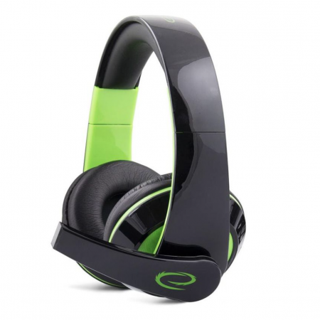 Casti audio de gaming Esperanza Condor XY909 , Microfon incorporat, Tehnologie cu fir , Sunet stereo, Semnal zgomot 105 db , Supraariculare, Cablu de 2 m , Negru/Verde [0]