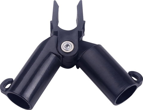 Accesorii unelte gradinarit - Conector plastic, superior, de tip X, reglabil, pentru araci de 16 mm, set 6 buc, negru