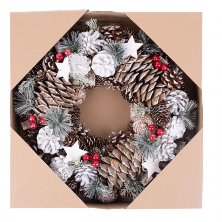 Coronita de Craciun naturala din conuri 37x9x37 cm, Magic Home [1]