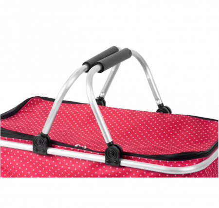 Cos pentru cumparaturi, model buline, rosu, max 5 kg, 47x28x25 cm, Jela [2]
