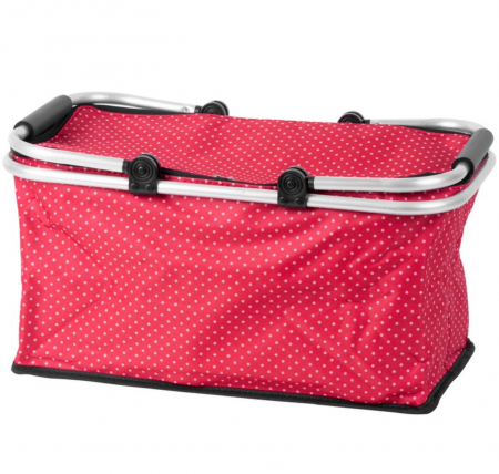 Cos pentru cumparaturi, model buline, rosu, max 5 kg, 47x28x25 cm, Jela [1]