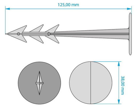 Cui plastic, fixare folii, tip harpon, set 50 buc, 25x100 mm [2]